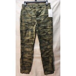 Social Standards Pants Womens Sz 4 Army Camouflage Green Utility Zipper Ankle